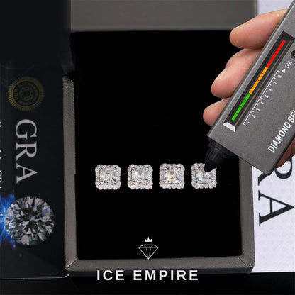 Iced Out Rose Gold Plated Moissanite Earrings