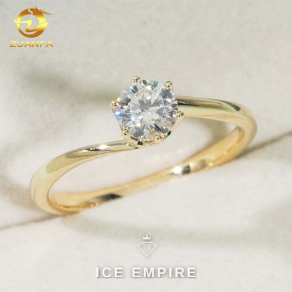 Iced Out Gold Plated Moissanite Engagement Ring