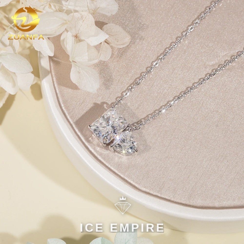 Iced Out Heart 925 Silver Moissanite Pendant