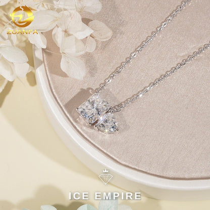 Iced Out Heart 925 Silver Moissanite Pendant