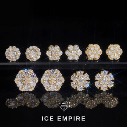 Iced Out Cluster Rose Gold Plated Moissanite Earrings