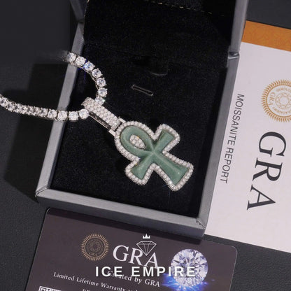 Iced Out Cross Rose Gold Plated Moissanite Pendant