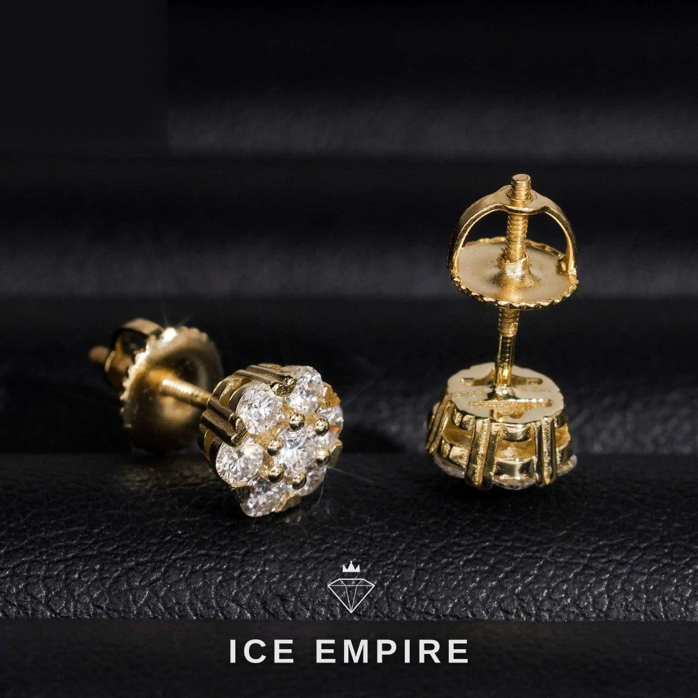 Iced Out Rose Gold Plated Lab Grown Diamond Earrings