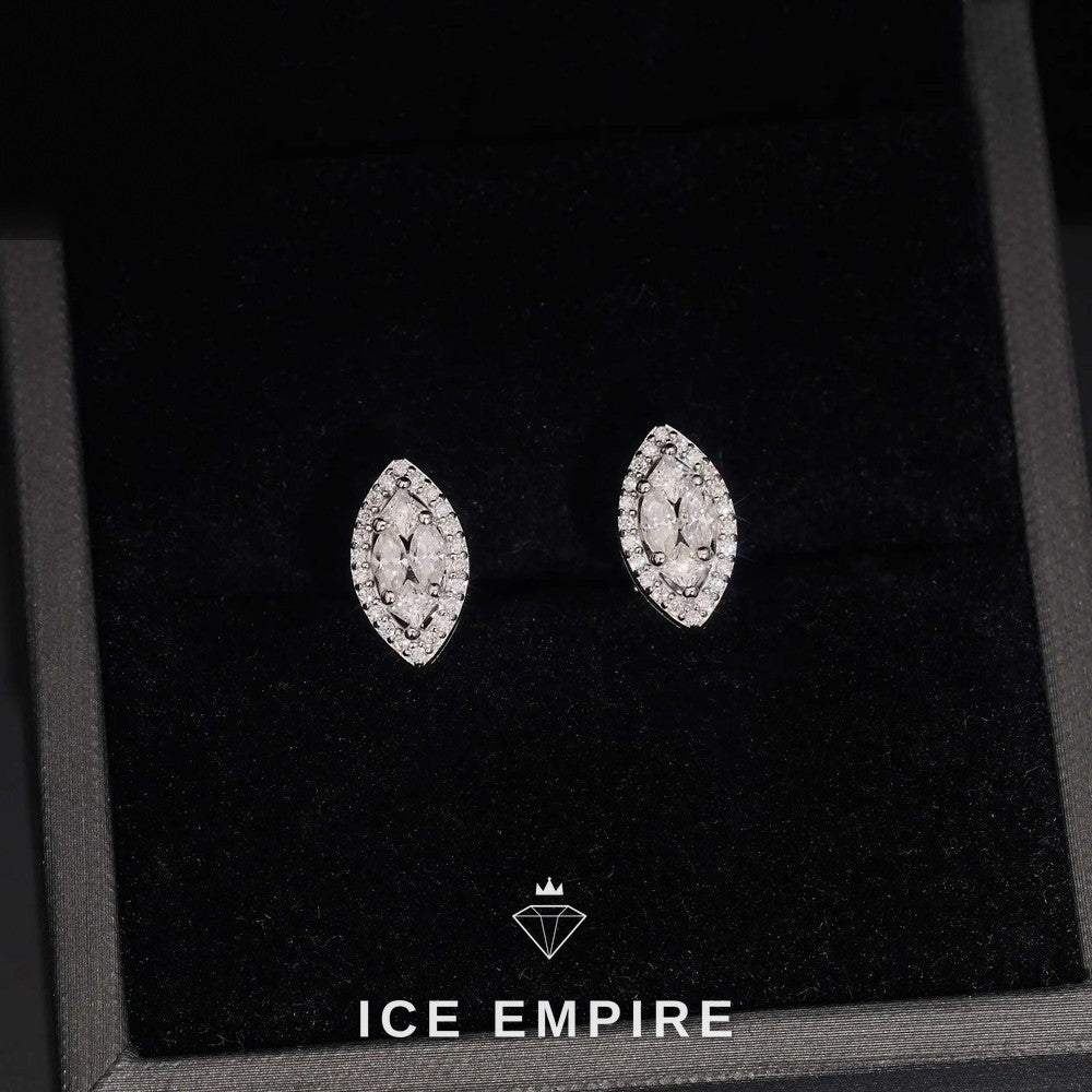 Iced Out Gold Plated Moissanite Stud Earrings