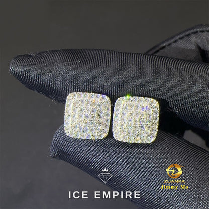 Iced Out 925 Silver Moissanite Stud Earrings