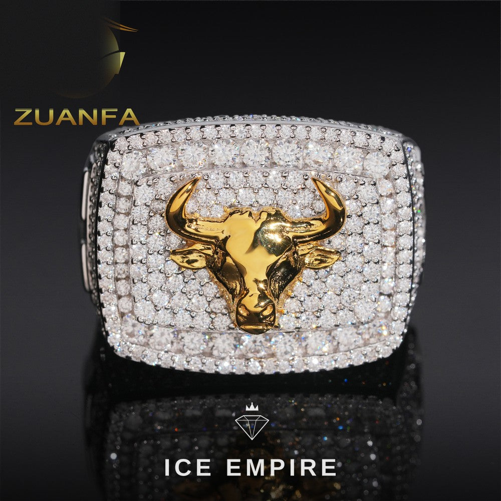 Iced Out 925 Silver Moissanite Ring
