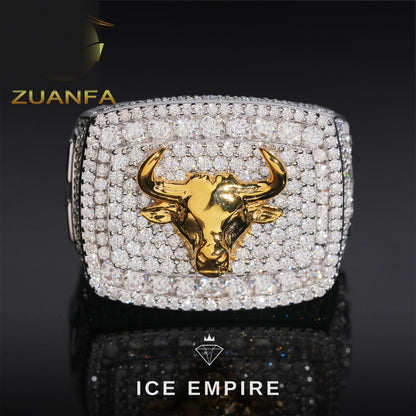 Iced Out 925 Silver Moissanite Ring