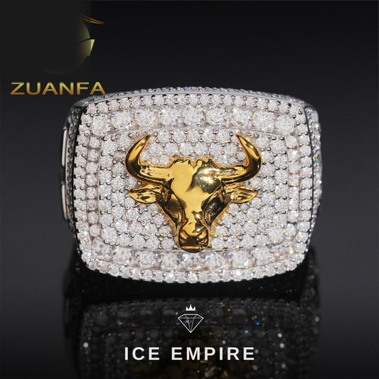 Iced Out 925 Silver Moissanite Ring