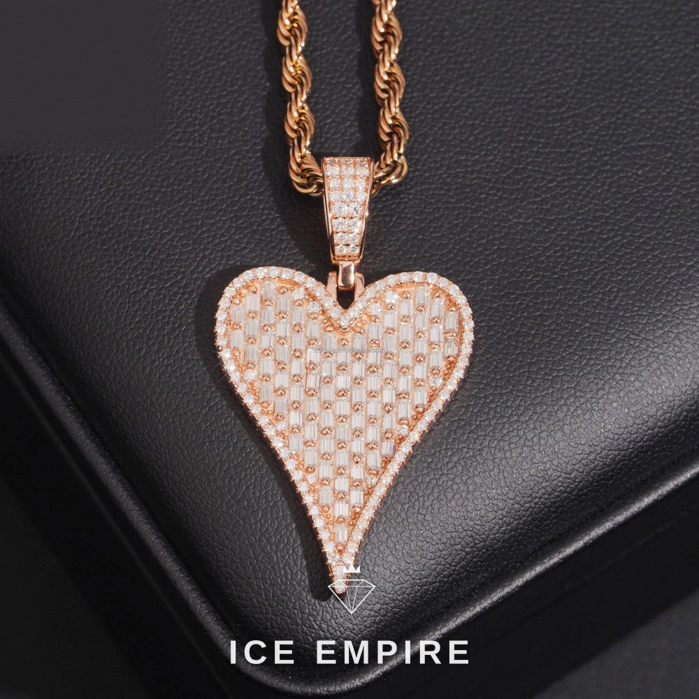 Iced Out Baguette Gold Plated Moissanite Pendant