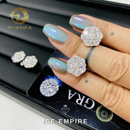 Iced Out 925 Silver Moissanite Earrings