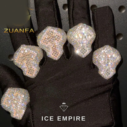 Iced Out Baguette 925 Silver Moissanite Ring