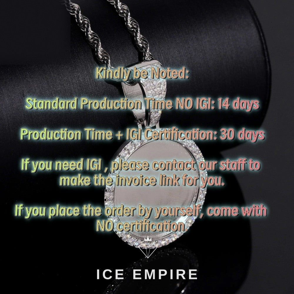 Iced Out 925 Silver Lab Grown Diamond Pendant