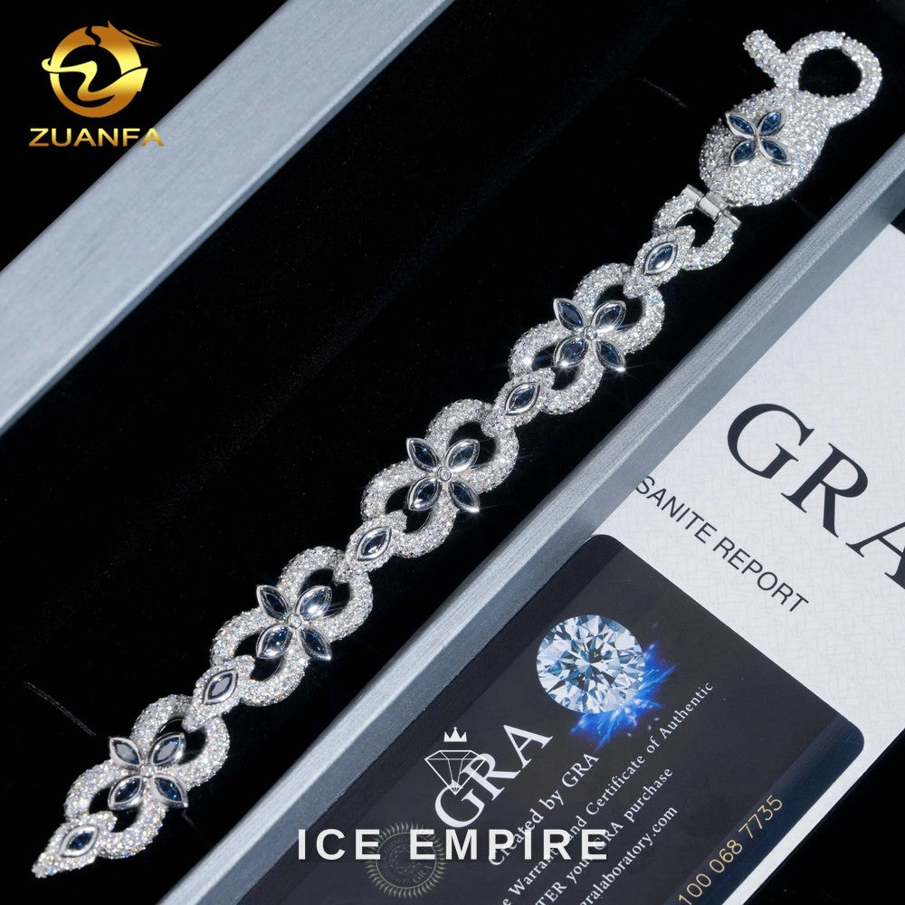 Iced Out 925 Silver Moissanite Cuban Chain