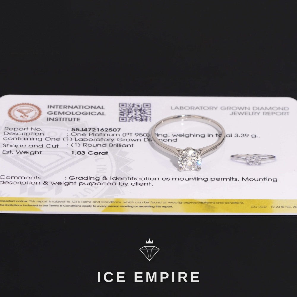 Iced Out 925 Silver Lab Grown Diamond Engagement Ring