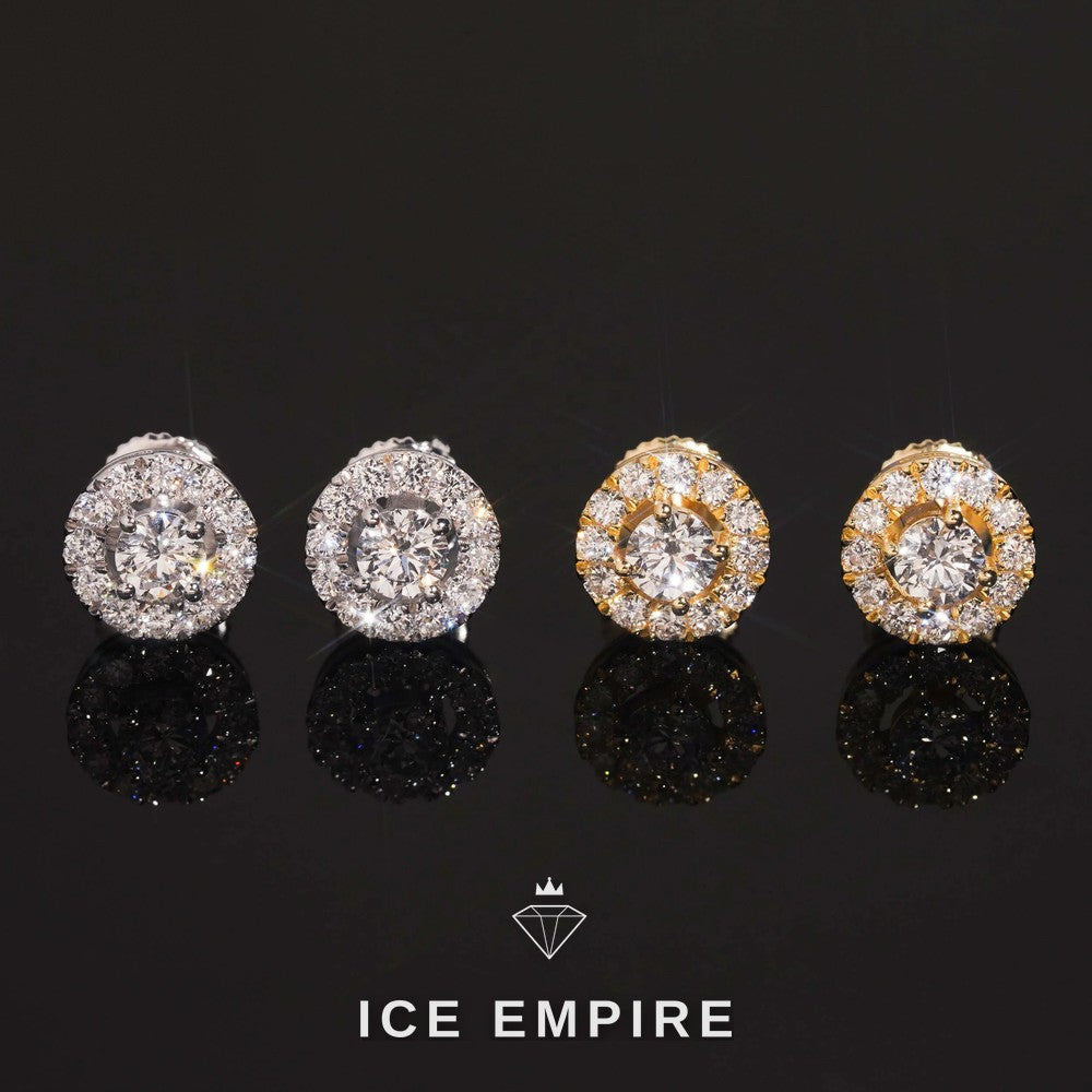 Iced Out Rose Gold Plated Lab Grown Diamond Earrings