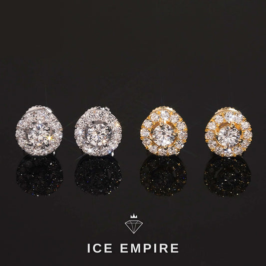 Iced Out Rose Gold Plated Lab Grown Diamond Earrings