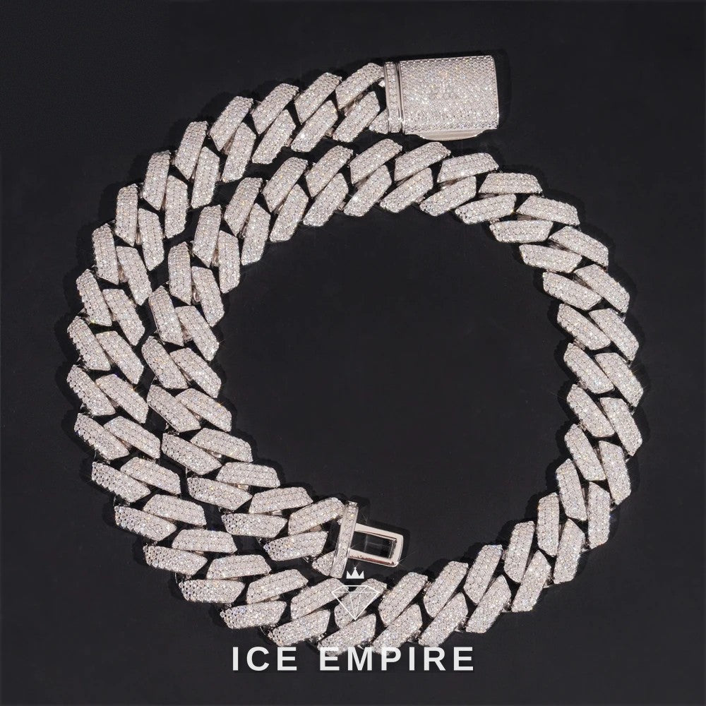 Iced Out Rose Gold Plated Moissanite Cuban Chain