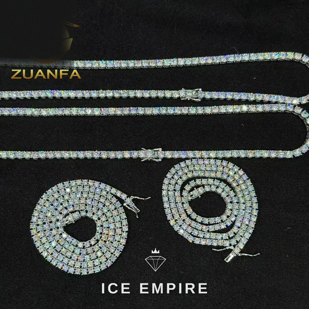 Iced Out Rose Gold Plated Tennis Chain