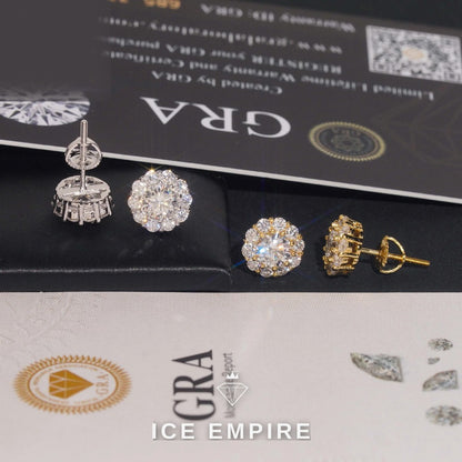 Iced Out Gold Plated Moissanite Earrings