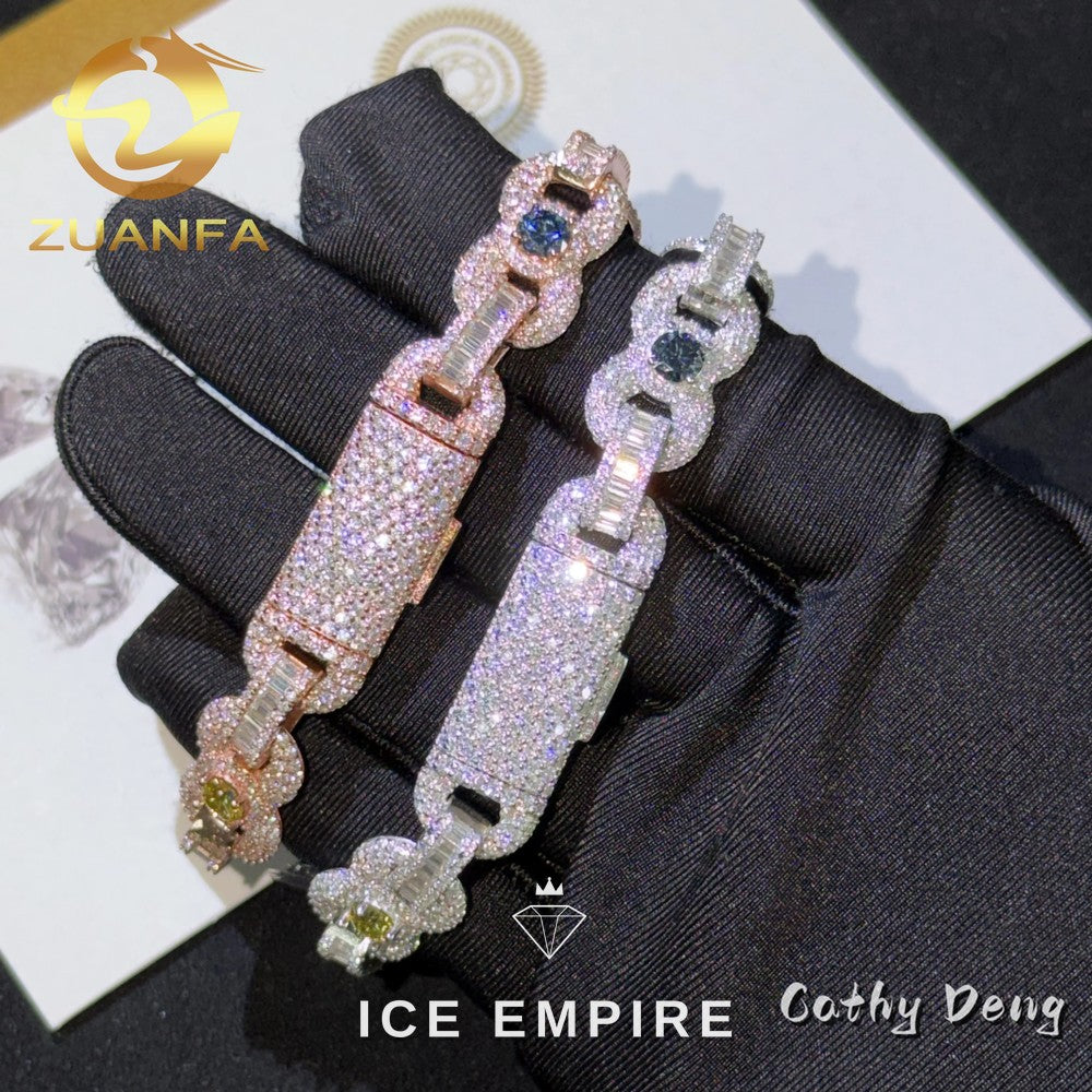 Iced Out 925 Silver Moissanite Cuban Chain