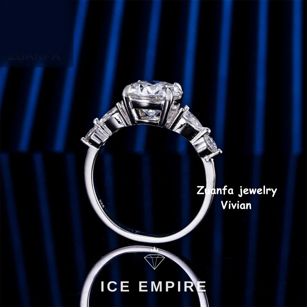 Iced Out 925 Silver Moissanite Ring