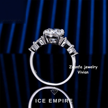 Iced Out 925 Silver Moissanite Ring