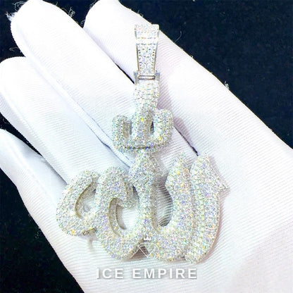 Iced Out Cross Rose Gold Moissanite Pendant