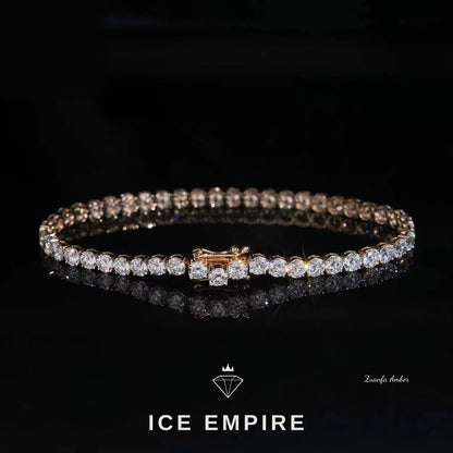 Iced Out 14K Gold Lab Grown Diamond Tennis Bracelet