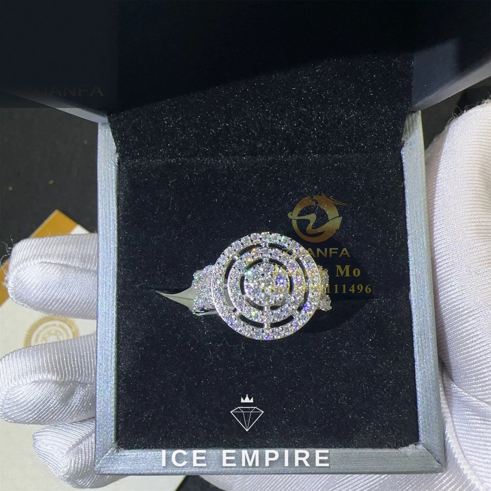 Iced Out 925 Silver Moissanite Ring