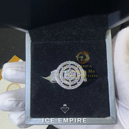 Iced Out 925 Silver Moissanite Ring