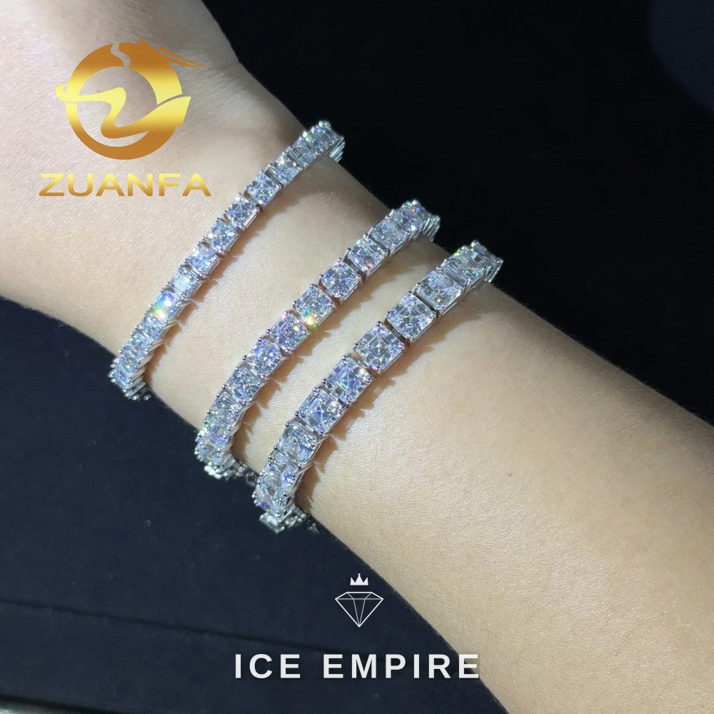 Iced Out 925 Silver Moissanite Tennis Bracelet