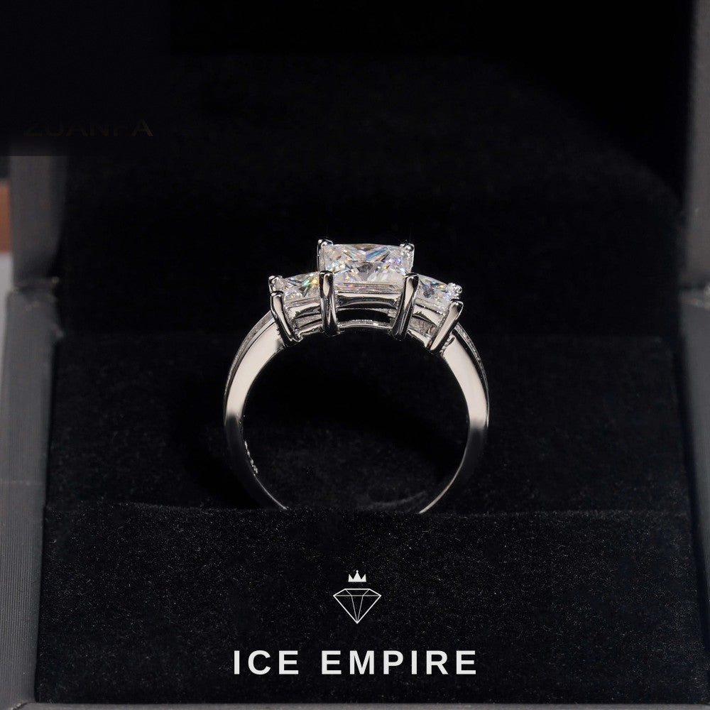 Iced Out Rose Gold Plated Moissanite Wedding Band