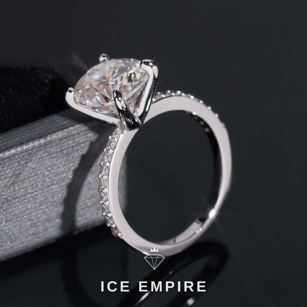 Iced Out 18K Gold Moissanite Wedding Band