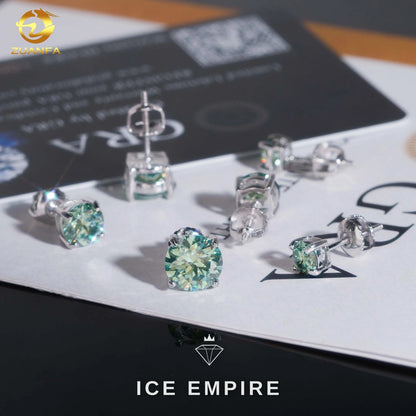 Iced Out 925 Silver Moissanite Stud Earrings