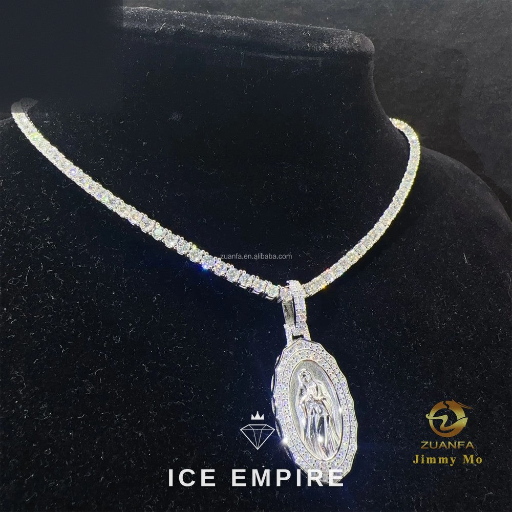 Iced Out Cross Gold Plated Moissanite Pendant