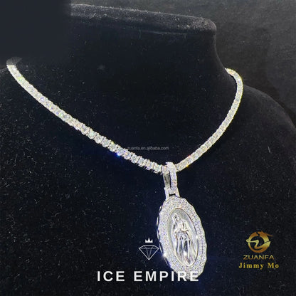 Iced Out Cross Gold Plated Moissanite Pendant