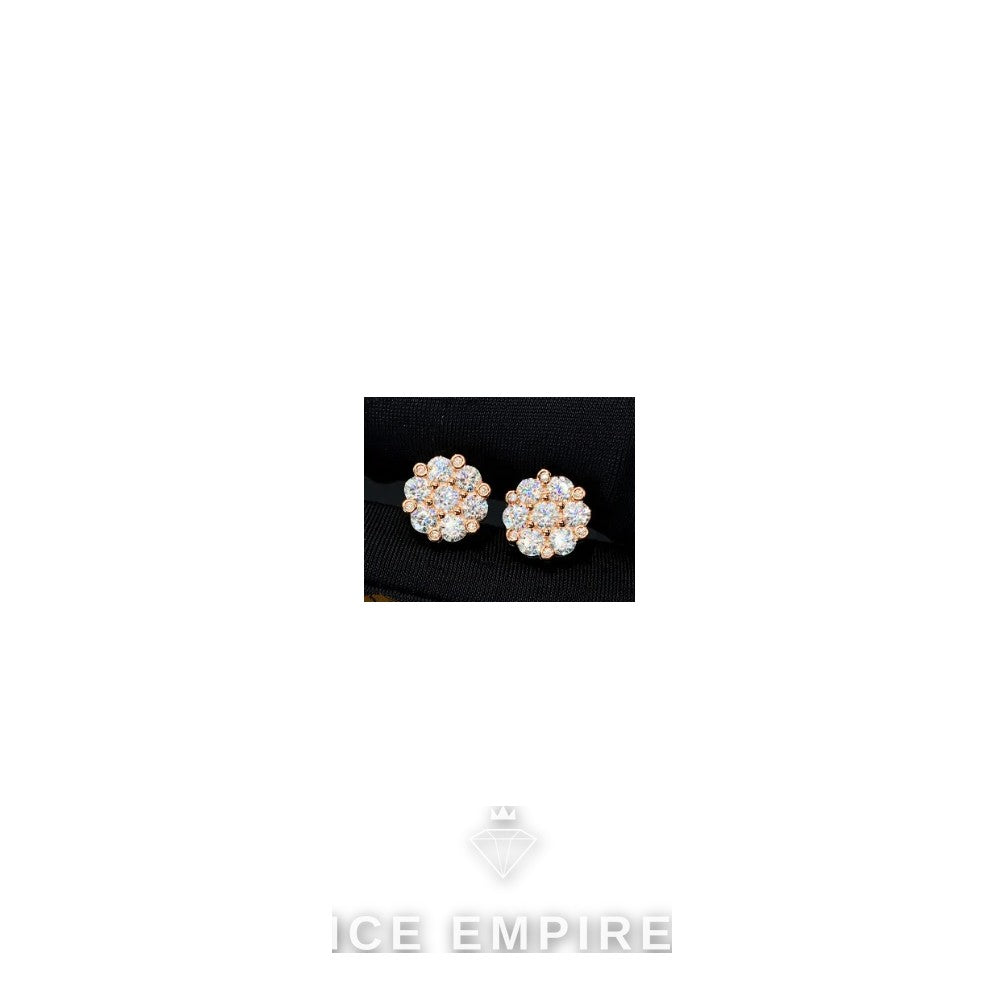 Iced Out 925 Silver Moissanite Stud Earrings