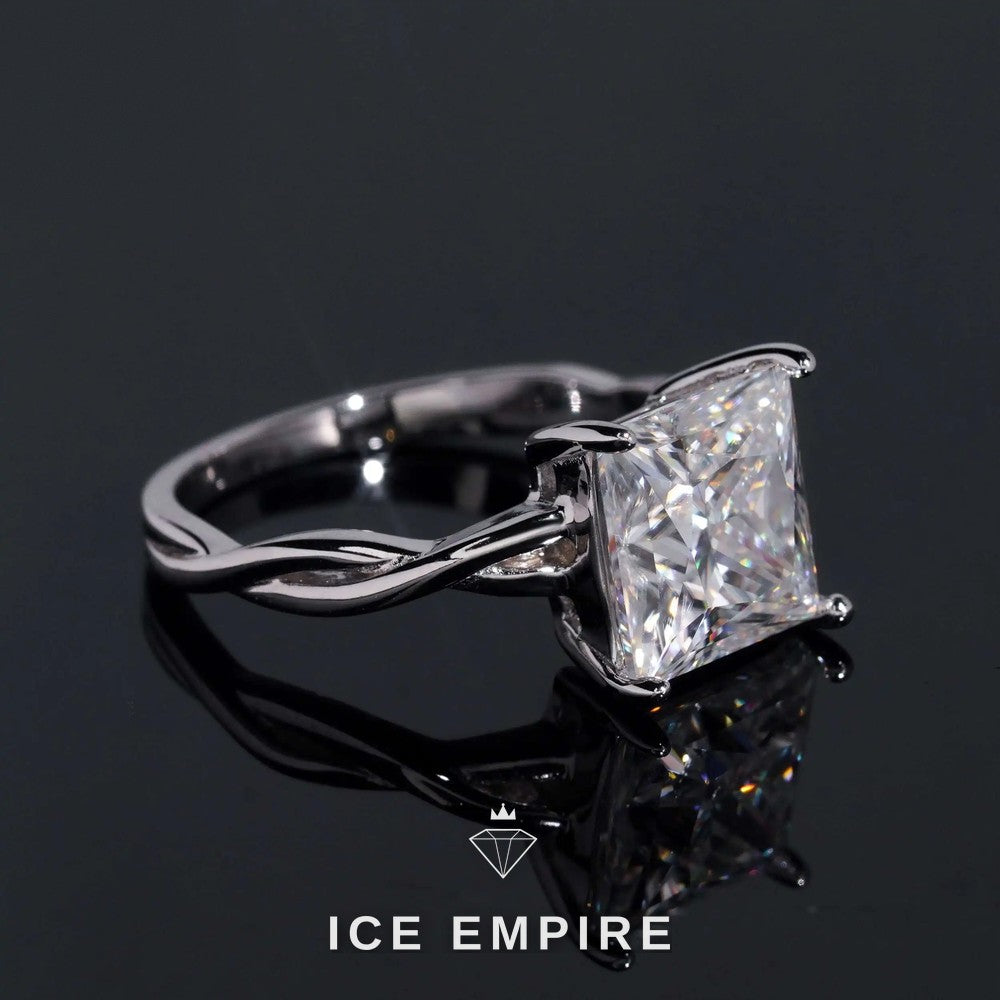 Iced Out 18K Gold Moissanite Wedding Band