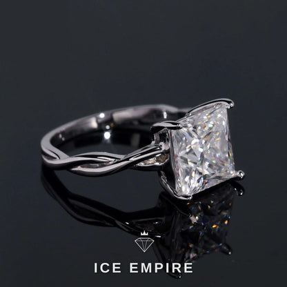 Iced Out 18K Gold Moissanite Wedding Band
