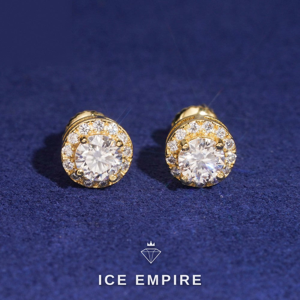 Iced Out 925 Silver Moissanite Earrings