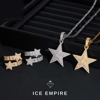 Iced Out Cross 925 Silver Pendant