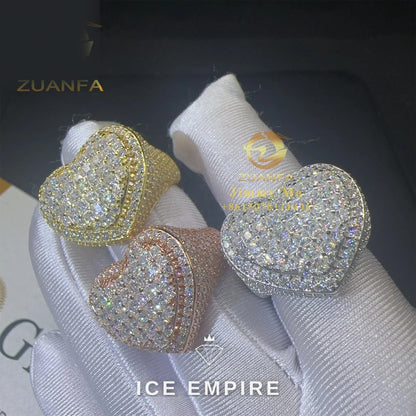 Iced Out Baguette 925 Silver Moissanite Ring