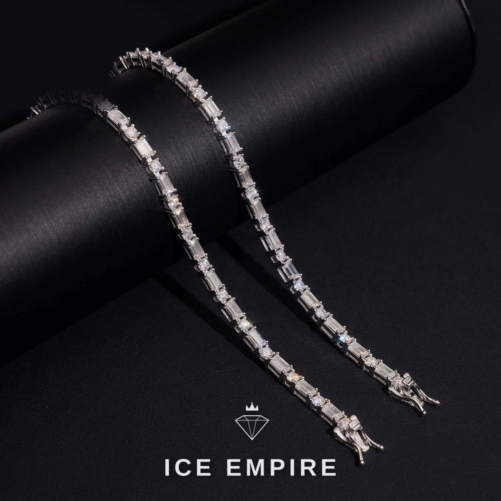 Iced Out 925 Silver Moissanite Tennis Bracelet