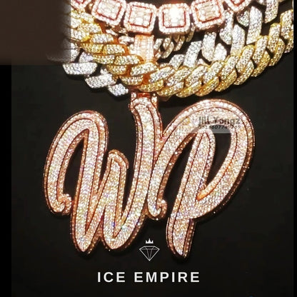 Iced Out Baguette 925 Silver Moissanite Pendant