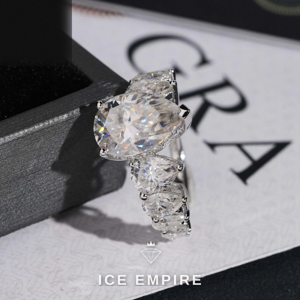 Iced Out 925 Silver Moissanite Wedding Band