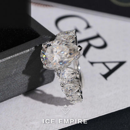 Iced Out 925 Silver Moissanite Wedding Band