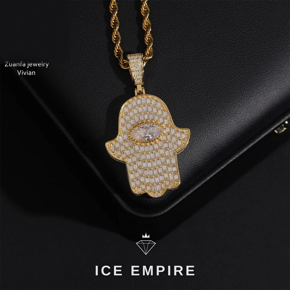 Iced Out 925 Silver Moissanite Pendant