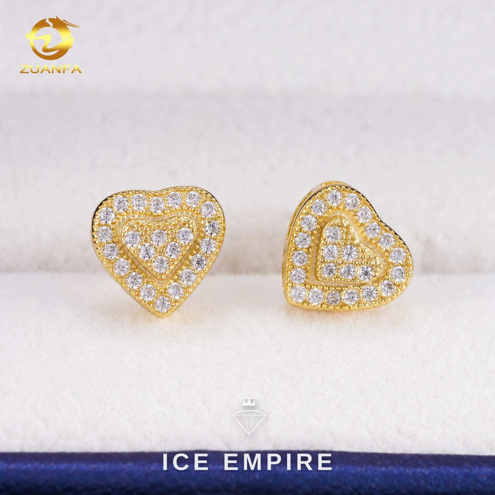 Iced Out Cluster 925 Silver Lab Grown Diamond Earrings