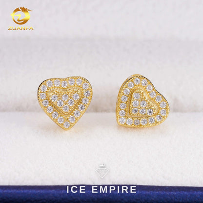 Iced Out Cluster 925 Silver Lab Grown Diamond Earrings