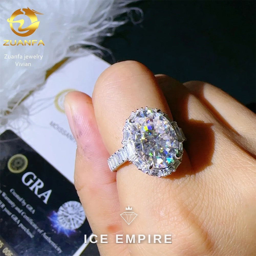 Iced Out 925 Silver Moissanite Ring